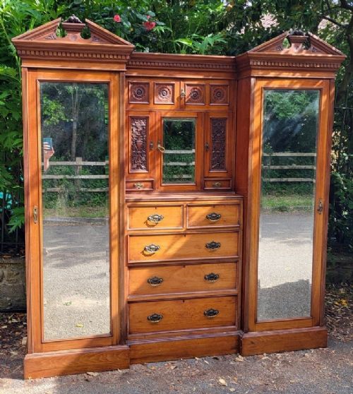 VICTORIAN AESTHETIC MOVEMENT INVERTED FITTED WARDROBE