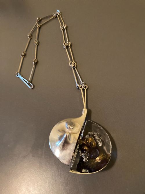 LAPPONIA FINNISH SILVER AND ACRYLIC PENDANTNECKLACE KILIMANJARO