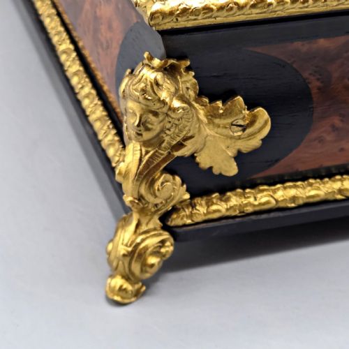 SUPERB EXTRA LARGE AMBOYNA EBONY JEWELLERY TABLE BOX - ADDITIONAL PHOTO 10