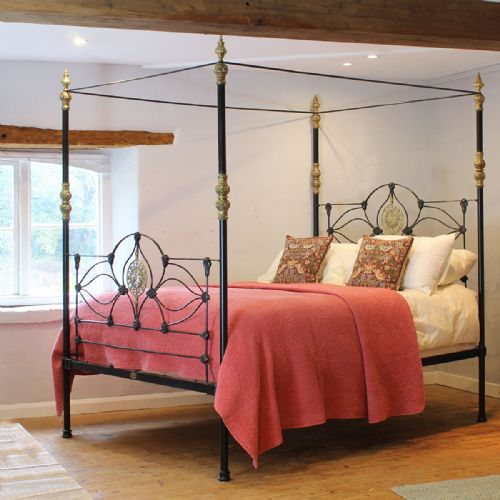 ANTIQUE FOUR POSTER BED IN BLACK