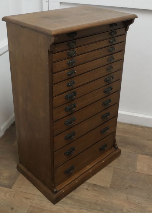 ARTS AND CRAFTS PINE COLLECTORS CABINET FILING DRAWERS