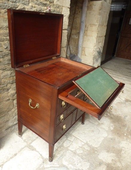 MAHOGANY CAMPAIGN CHEST CIRCA 1780