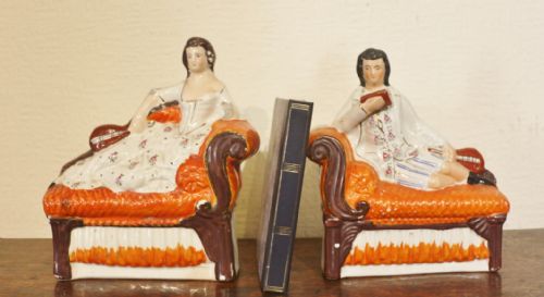 STAFFORDSHIRE FIGURES ACTORS BOOKENDS