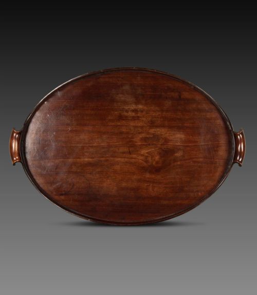 GEORGE III MAHOGANY OVAL TRAY