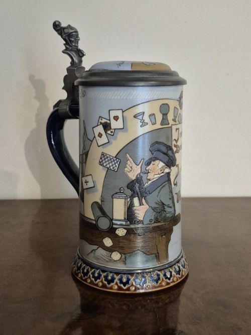ANTIQUE METTLACH BEER STEIN BY VILLEROY BOCH