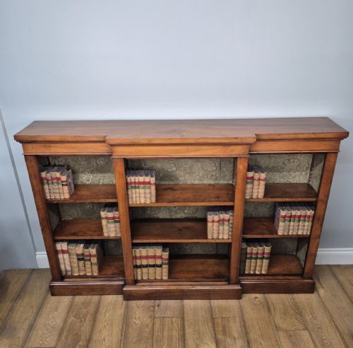 ANTIQUE WALNUT BREAKFRONT BOOKCASE - ADDITIONAL PHOTO 2