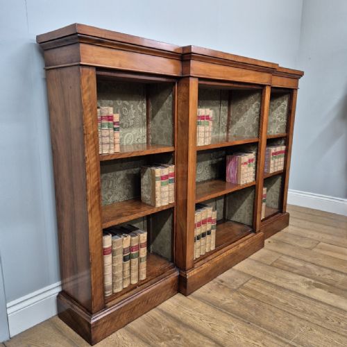 ANTIQUE WALNUT BREAKFRONT BOOKCASE - ADDITIONAL PHOTO 15