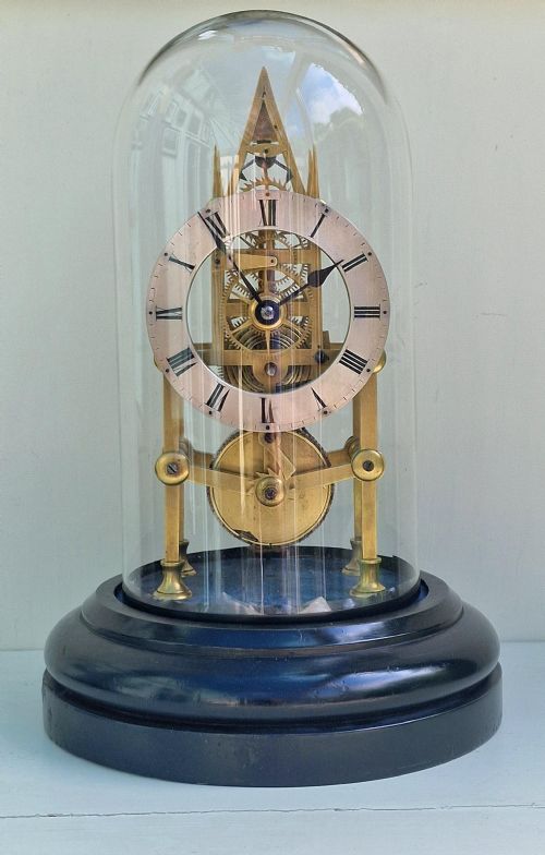 A VICTORIAN SKELETON CLOCK