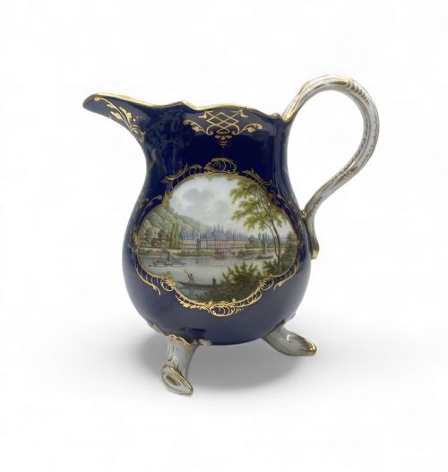 MEISSEN TOPOGRAPHICAL CREAM JUG PILLNITZ CASTLE C 1880