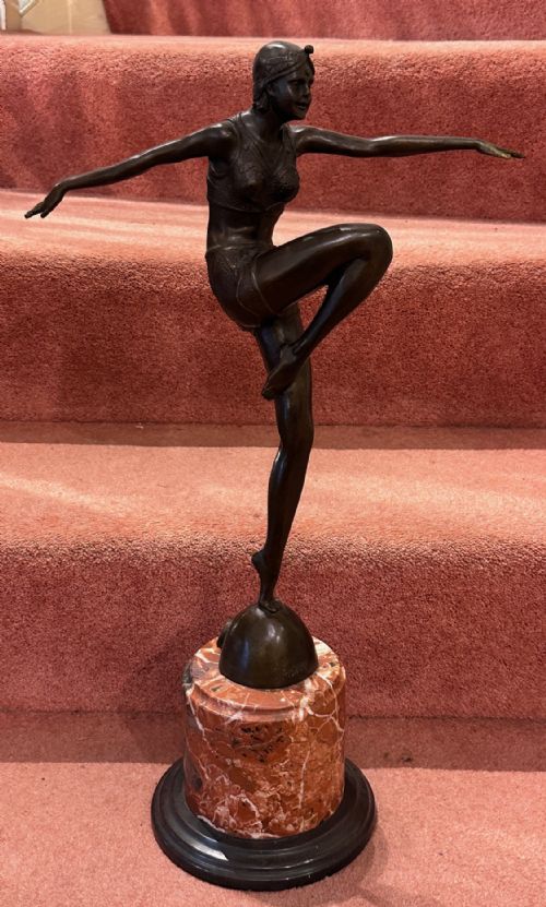 FERDINAND PREISS 18821943 ART DECO BRONZE FIGURE OF A DANCER