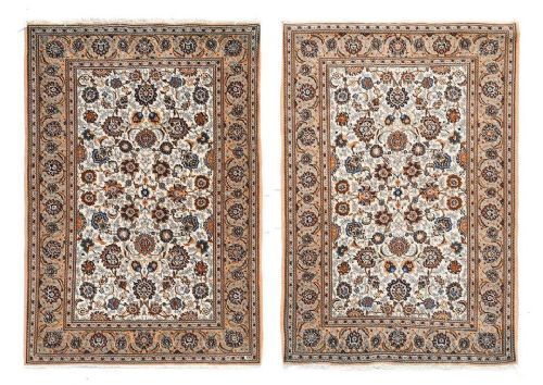 GOOD PAIR OF ANTIQUE KASHAN CARPETS