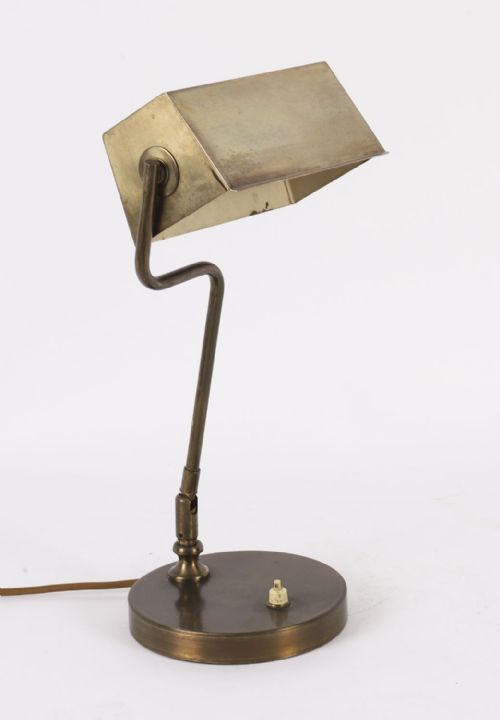 ANTIQUE SWEDISH ART DECO ARTICULATED BRASS BANKERS LAMP DESK LAMP 20TH C