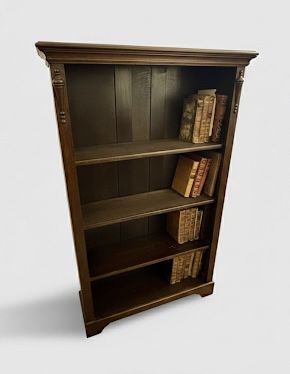 EDWARDIAN ARTS AND CRAFTS OAK OPEN BOOKCASE