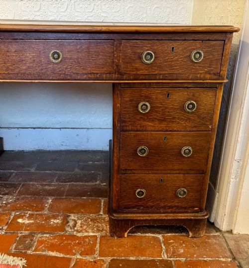 VICTORIAN OAK PEDESTAL DESK - ADDITIONAL PHOTO 5