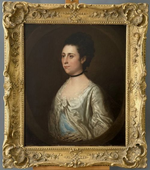 CIRCLE OF THOMAS BEACH 17391806 OIL ON CANVAS PORTRAIT OF HANNAH HASS